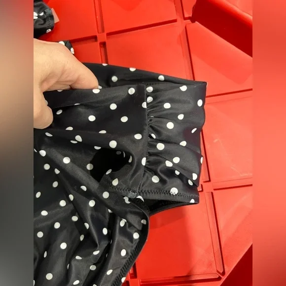 NWT blackish blue-ish 2 piece bikini set polka dot L large TEMPT ME - Picture 11 of 12